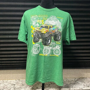 Berzy Boys Green Short Sleeve Monster Truck Graphic‎ Print T-Shirt Size XL